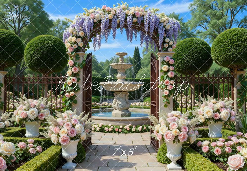Kate Spring Flower Arch Fountain Garden Backdrop Designed by Mini MakeBelieve