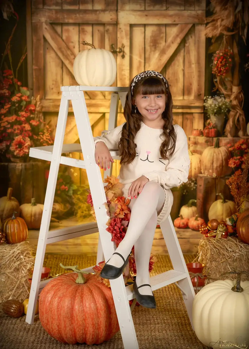 Kate Autumn Pumpkin Barn Backdrop Designed by Emetselch