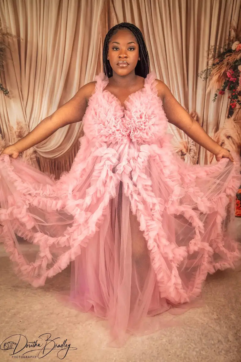 Kate Boho Reed Beige Curtain Brick Wall Backdrop Designed by Emetselch