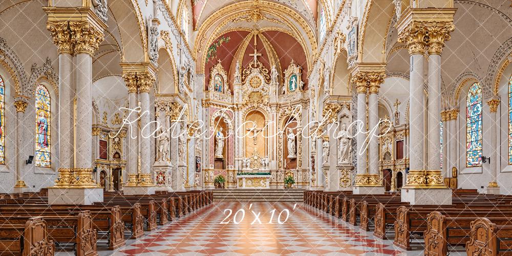 Kate Retro Architecture Ornate Church Interior Backdrop Designed by Emetselch