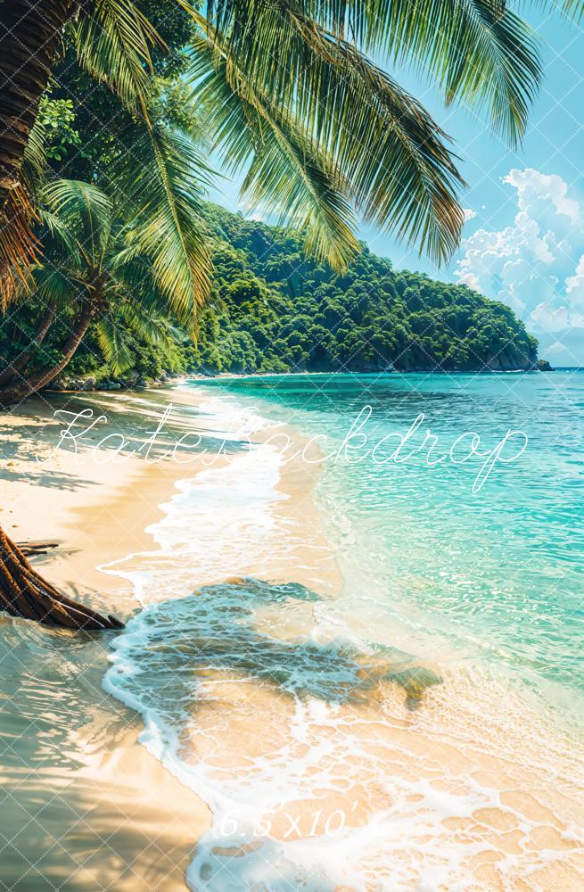 Kate Beach Summer Tropical Palm Trees Backdrop Designed by Emetselch