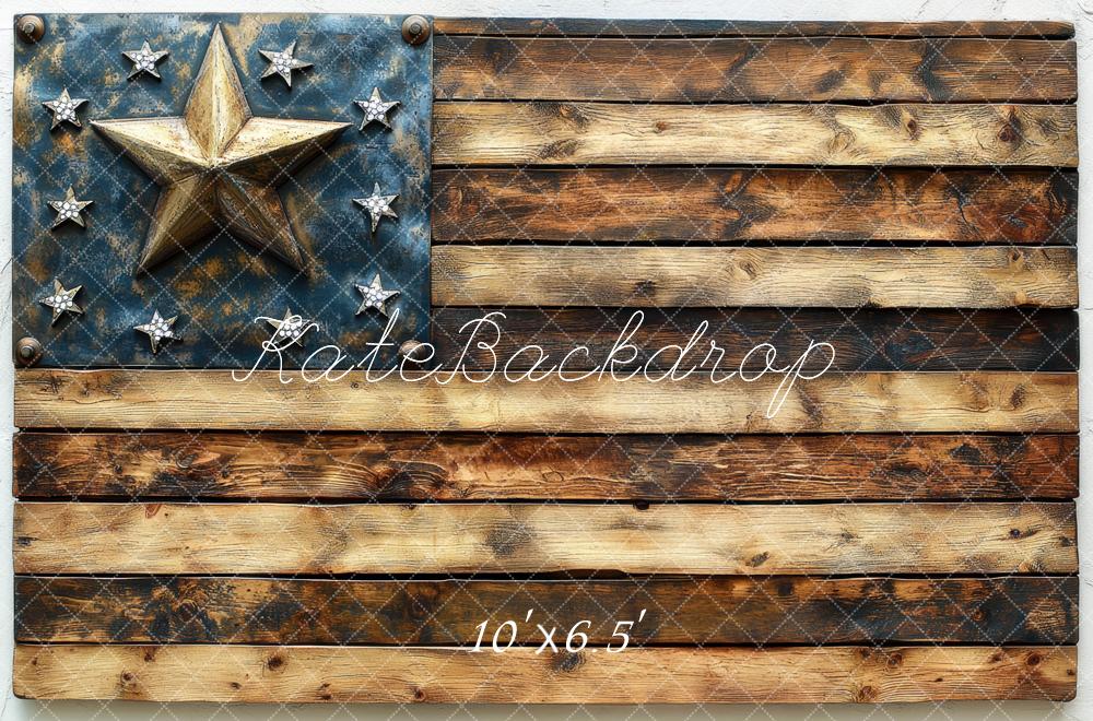 Kate Independence Day Rustic American Wood Flag Backdrop Designed by Mini MakeBelieve