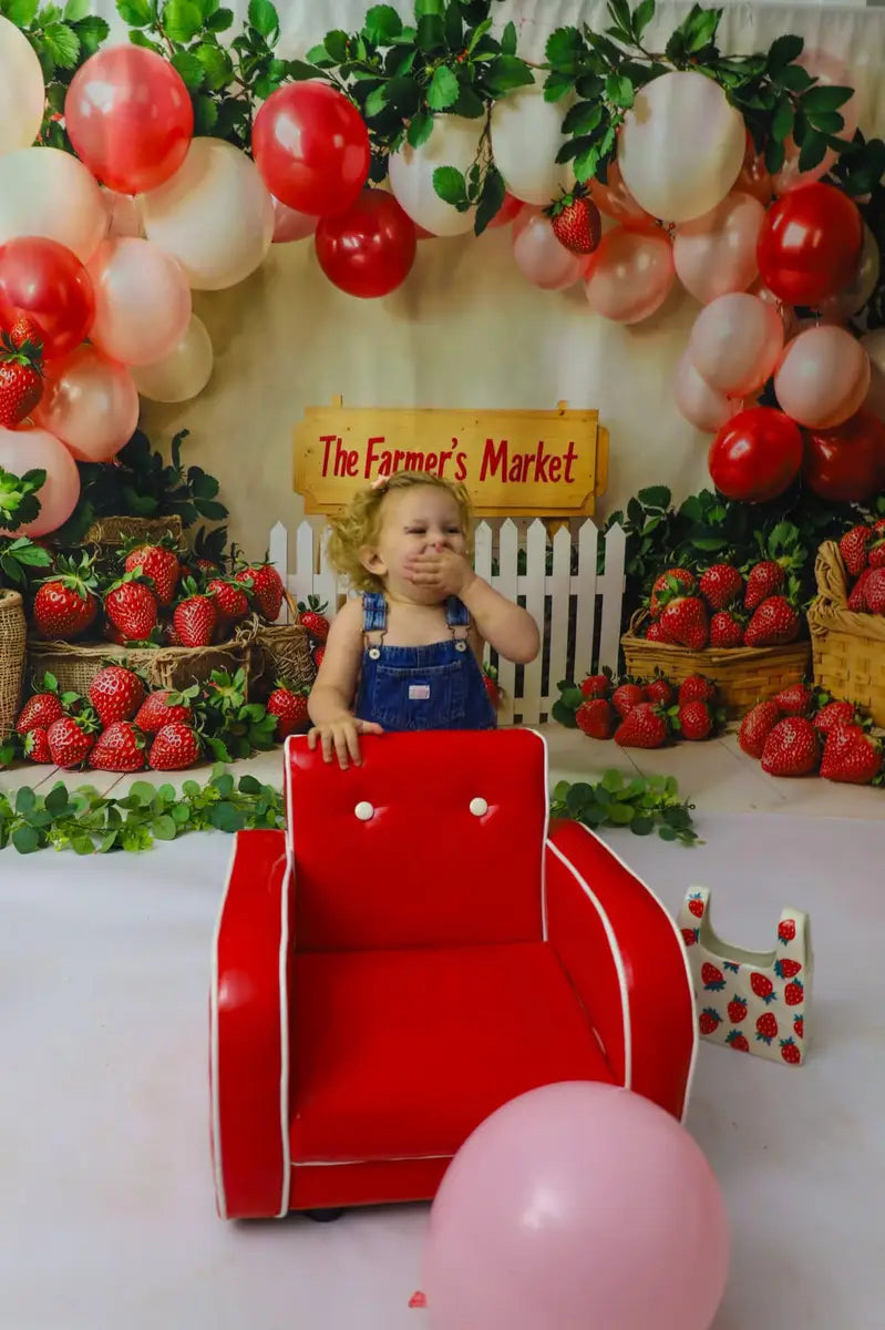 Verjaardag Boerderij Markt Aardbei Ballon Foto Achtergrond Designed by Emetselch