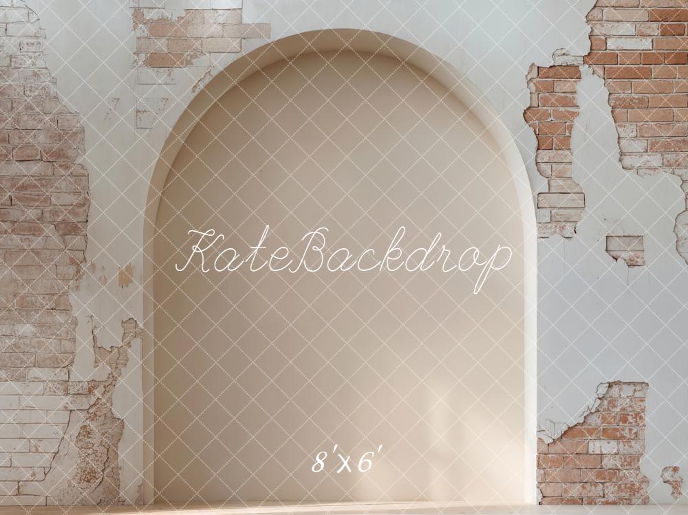 Kate Vintage Brick Arch Wall Printed Backdrop Designed by Emetselch