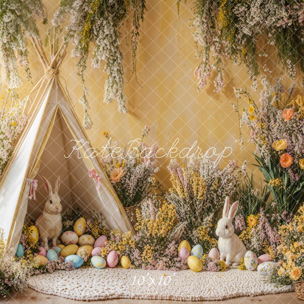 Easter Bunny Tent Eggs Foto Achtergrond Designed by Emetselch