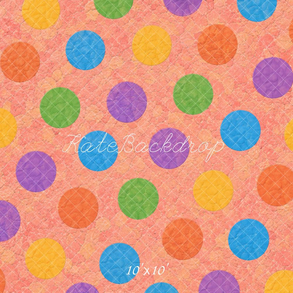 Kate Colorful Polka Dots Floor Printed Backdrop Designed by Mini MakeBelieve