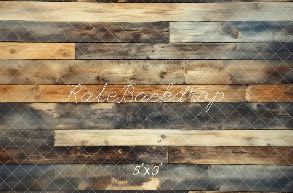 Kate Rustic Wood Plank Wall /Floor Backdrop Designed by Mini MakeBelieve
