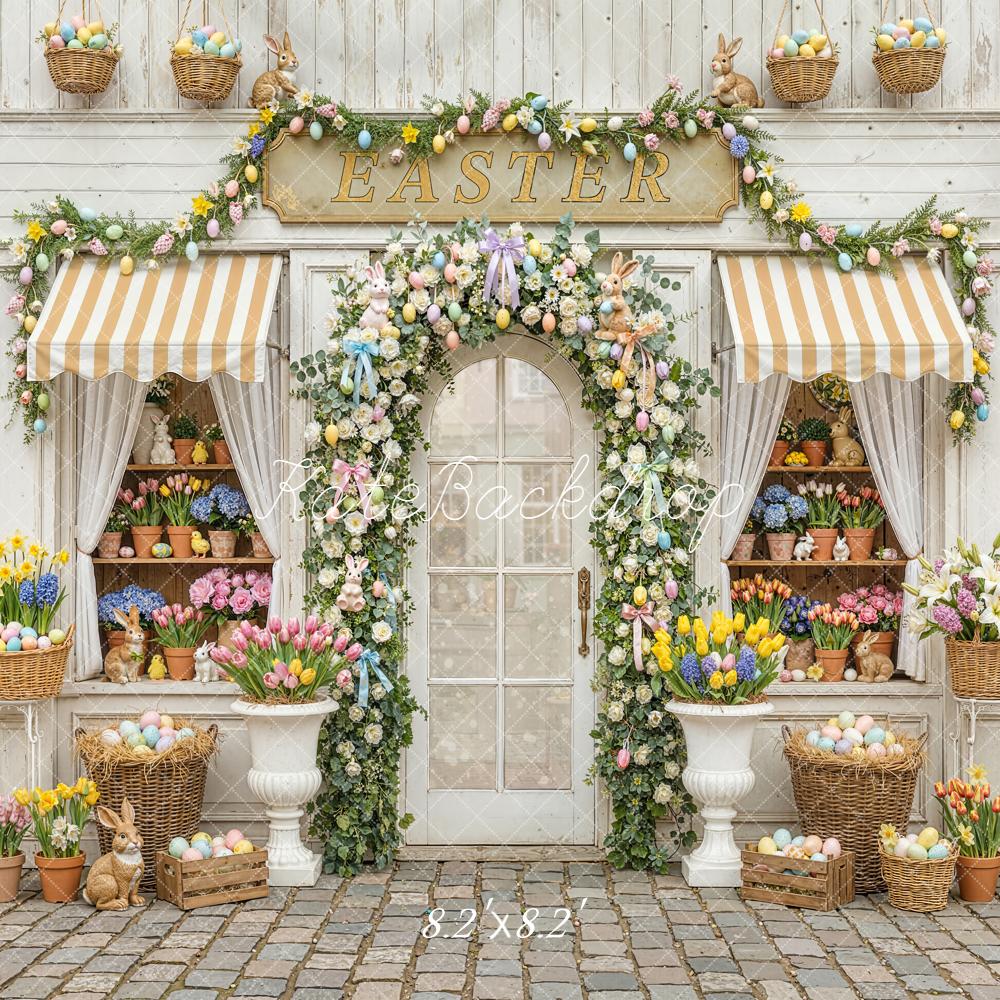Kate Easter Flower Shop Eggs Bunnies Backdrop Designed by Emetselch