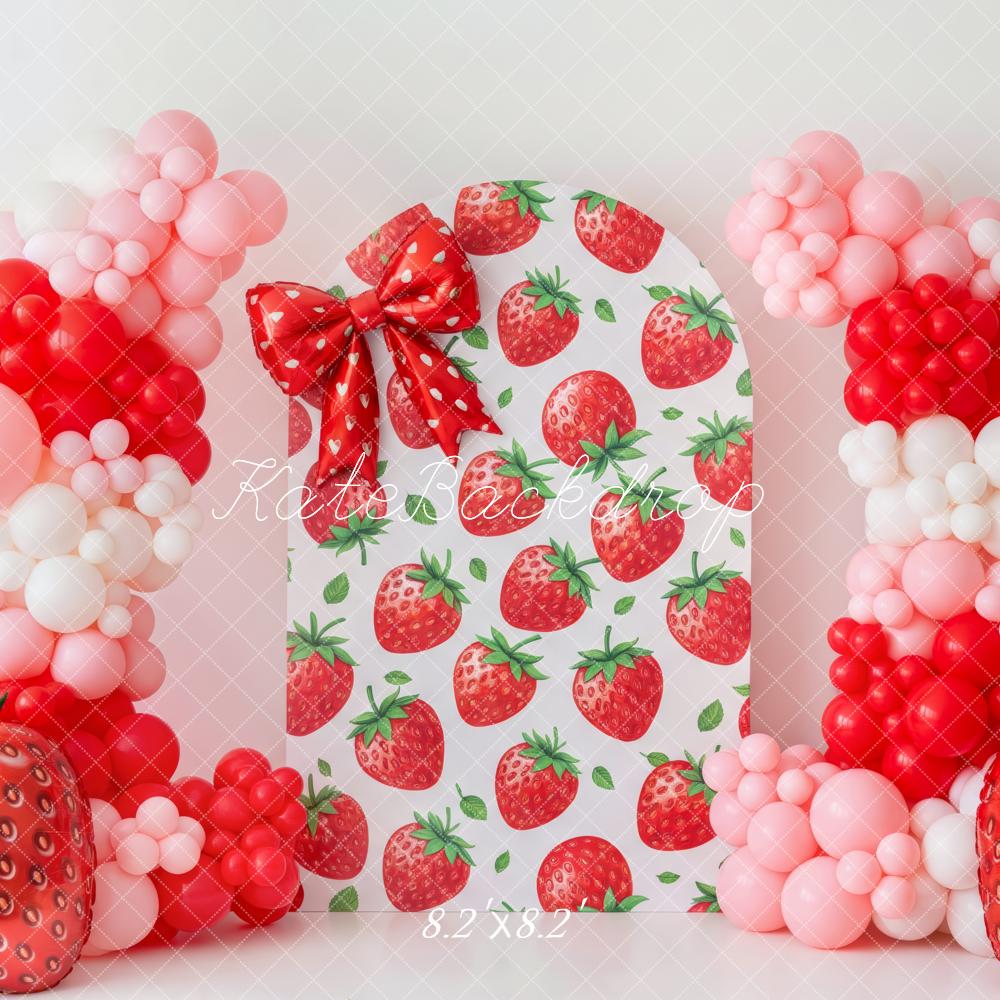 Kate Cake Smash Strawberry Balloon Arch Backdrop Designed by Patty Roberts