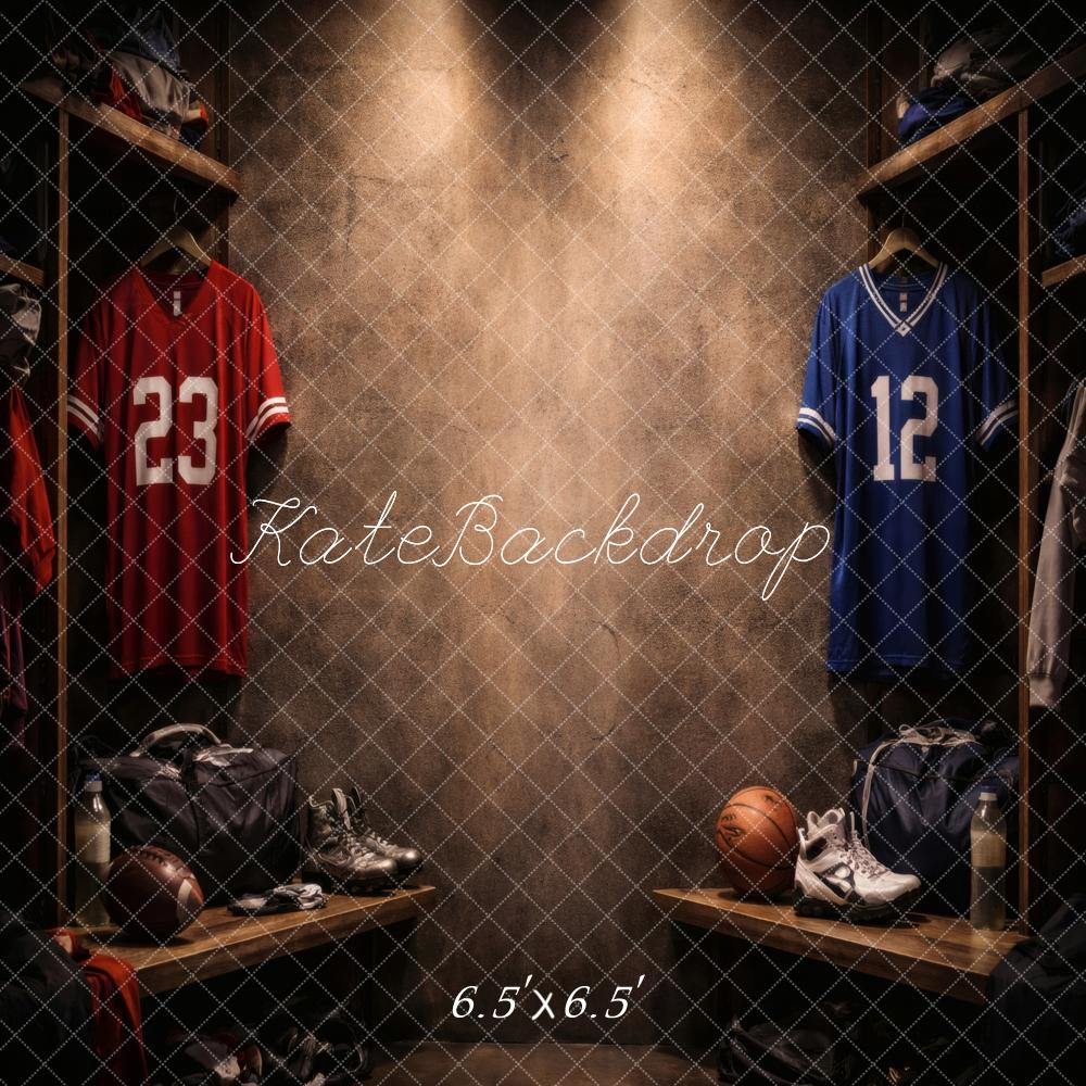 TEST Kate Sports Locker Room Football Basketball Jerseys Printed Backdrop Designed by Vertigo Productions