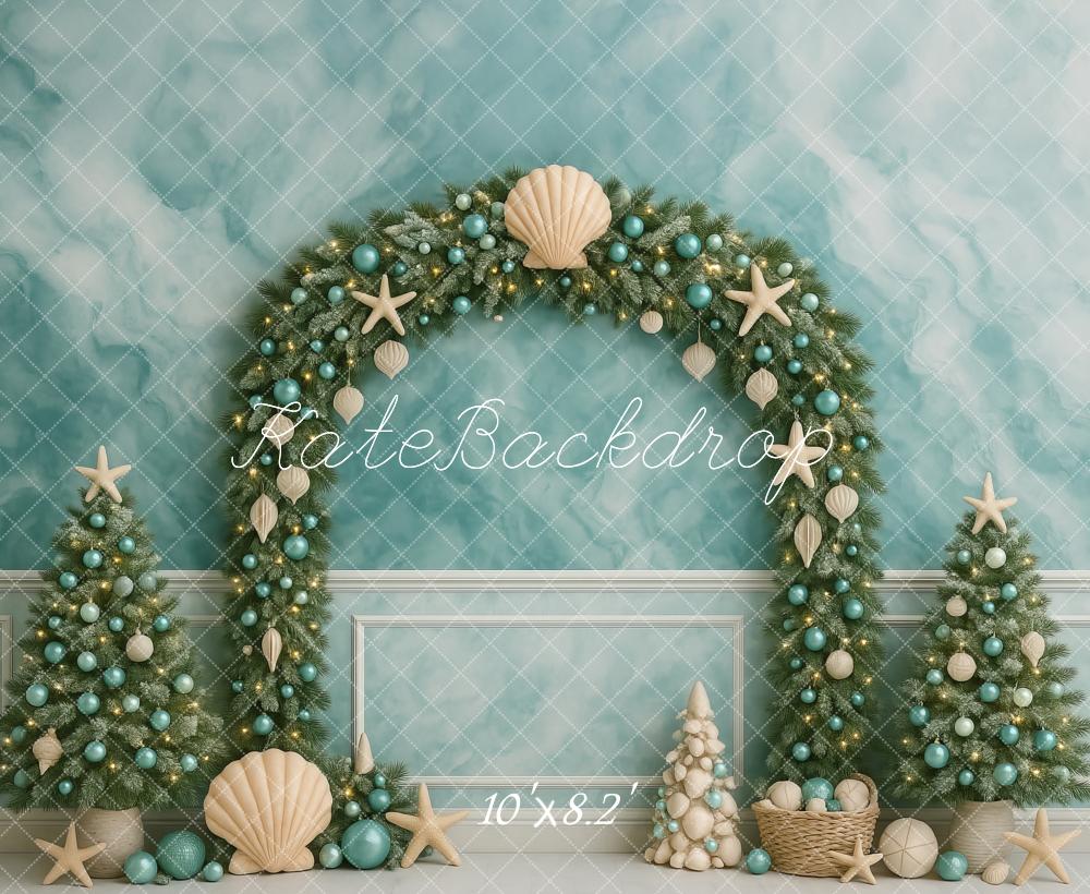 Fondo de Estrella de Mar en Arco del Árbol de Navidad Diseñado por Megan Leigh Photography
