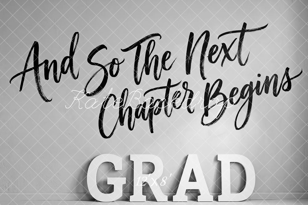 Kate Graduation Black White Grad Letters Quote Printed Backdrop Designed by Patty Roberts