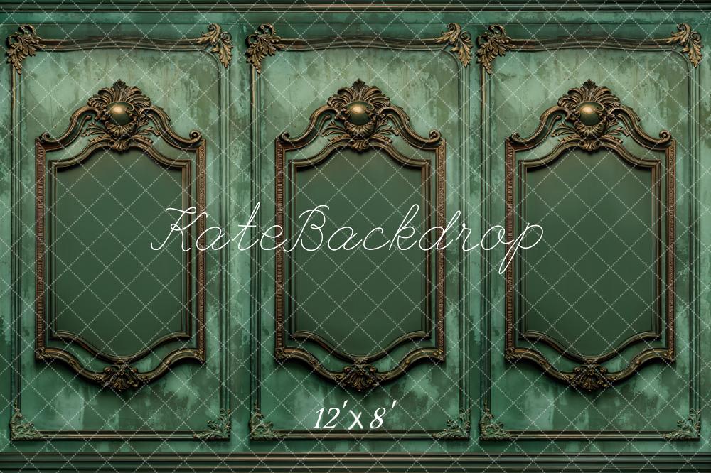 Kate Boudoir Vintage Green Ornate Wall Backdrop Designed by Kate Image