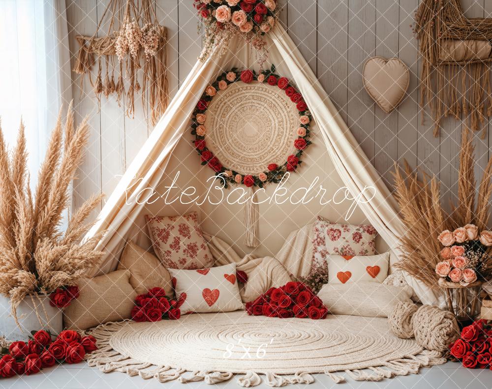 Fondo de tienda floral bohemio romántico de primavera diseñado por Emetselch
