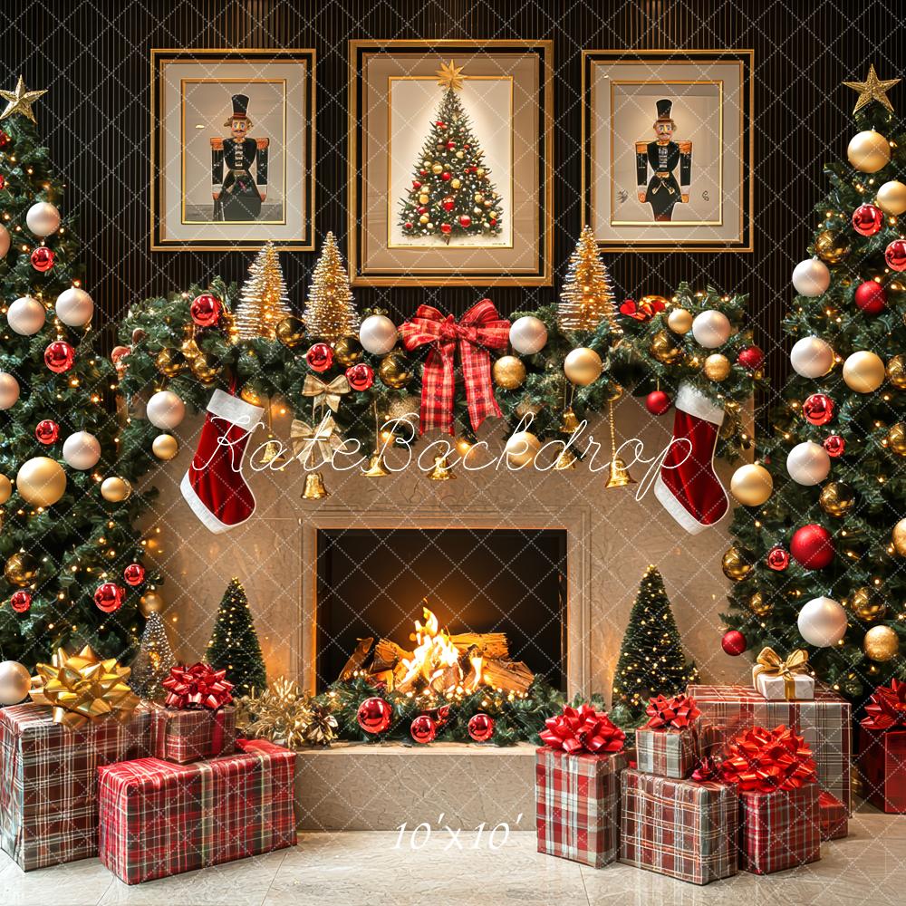 Kate Christmas Fireplace Tree Garland Framed Pictures Gifts Backdrop Designed by Mini MakeBelieve