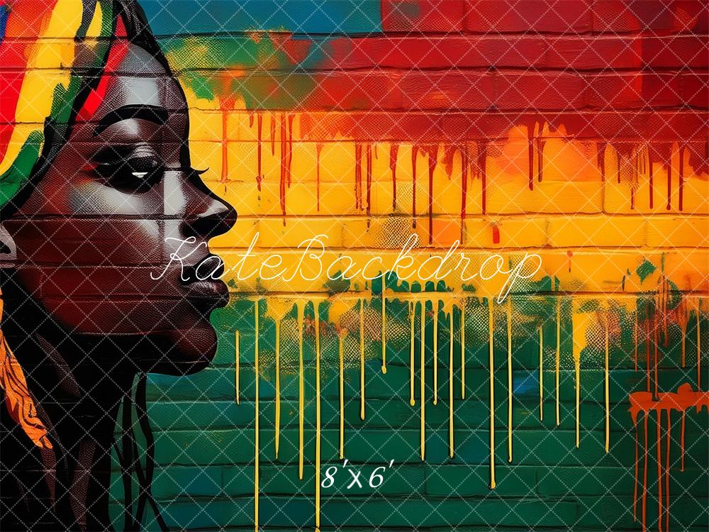 Kate Black History Face Graffiti Wall Backdrop Designed by Mandy Ringe Photography