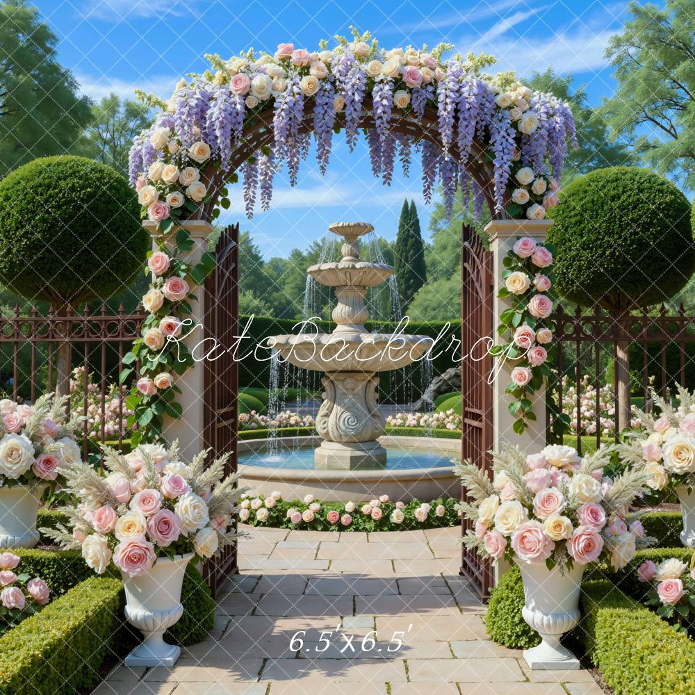 Kate Spring Flower Arch Fountain Garden Backdrop Designed by Mini MakeBelieve