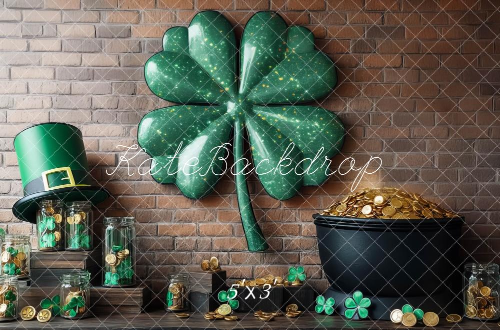St. Patrick's Day Shamrock Foto Achtergrond Designed by Mini MakeBelieve