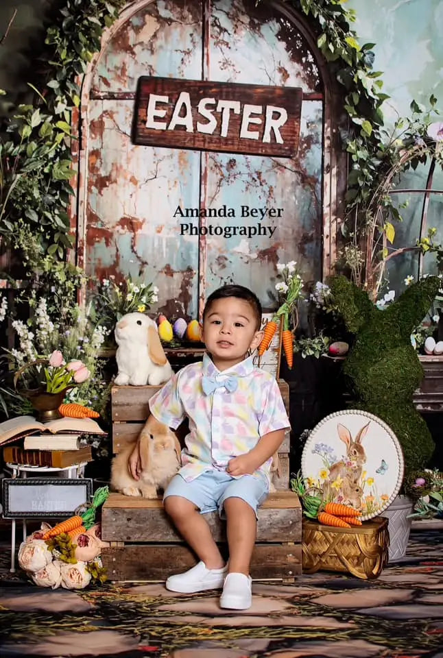 Kate Easter Green Plant Peter Rabbit Printed Backdrop Designed by Emetselch