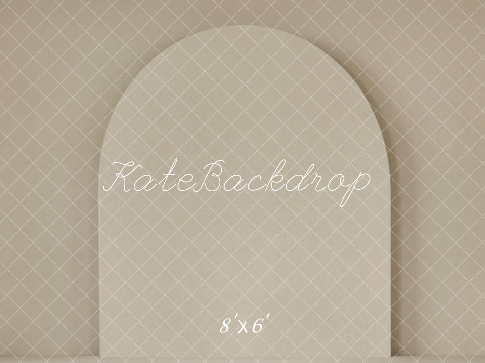 Kate Minimalism Beige Arch Wall Printed Backdrop Designed by Emetselch