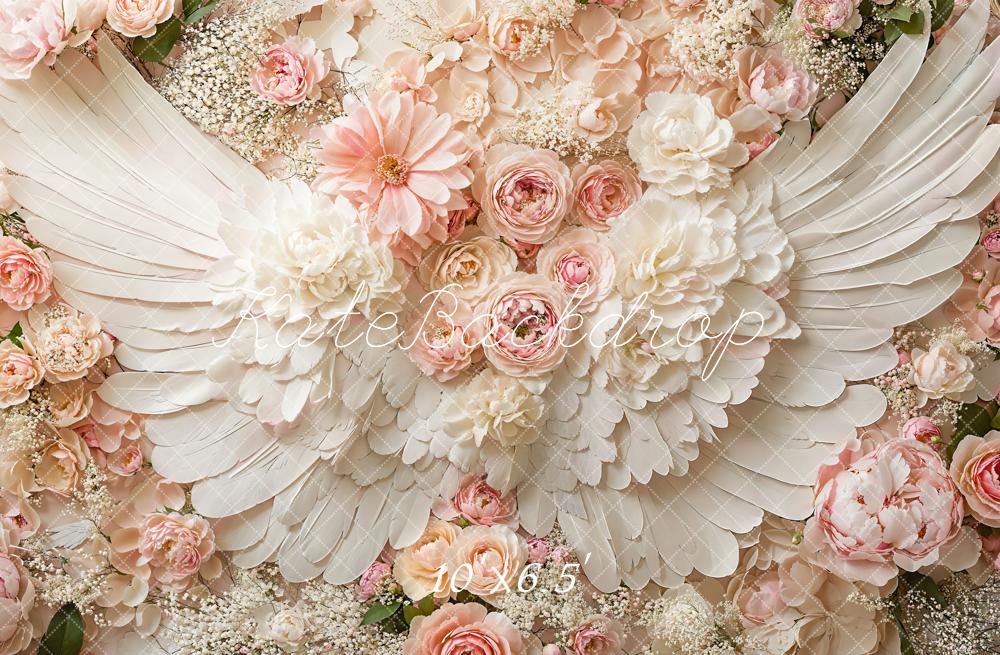 Fondo de suelo con alas de ángel floral de primavera Diseñado por Emetselch