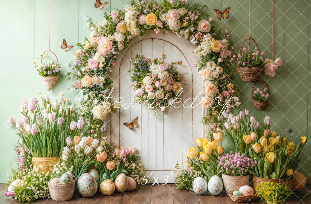 Kate Spring Easter Flower Arch Butterfly Backdrop Designed by Emetselch