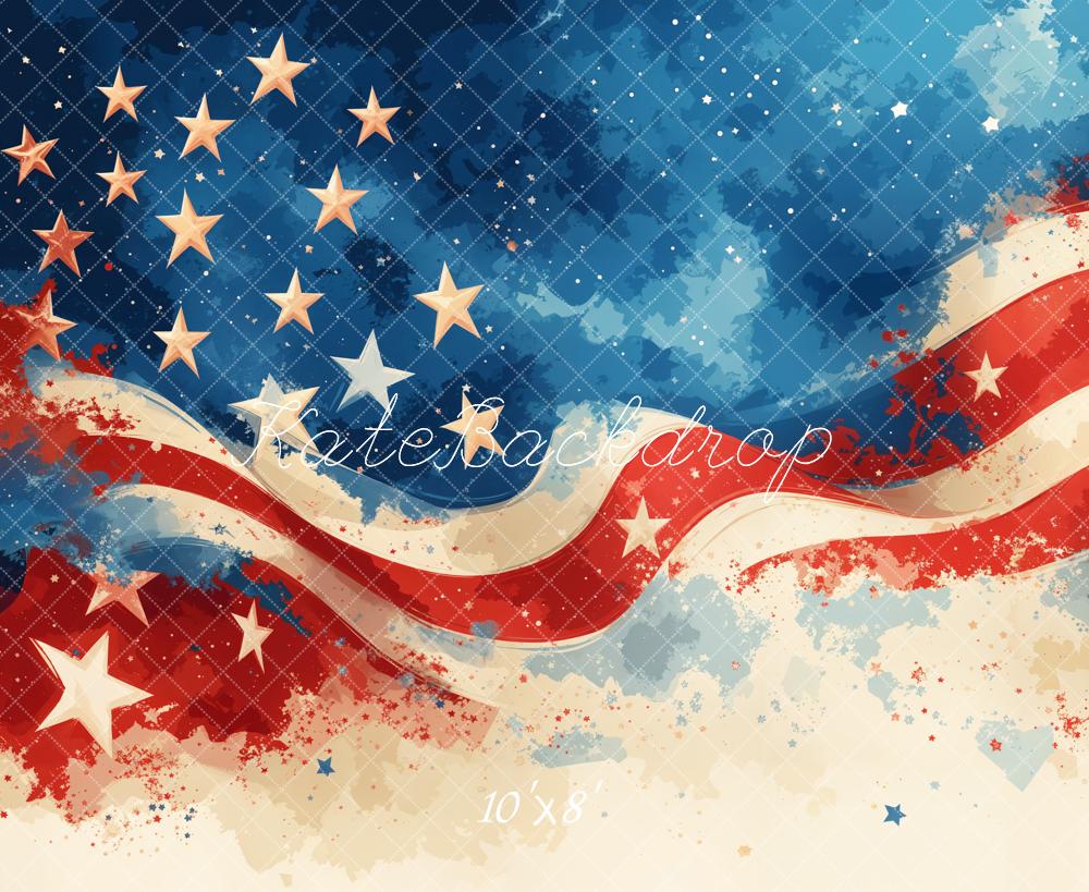 Kate Independence Day Patriotic Stars Stripes Backdrop Designed by GQ