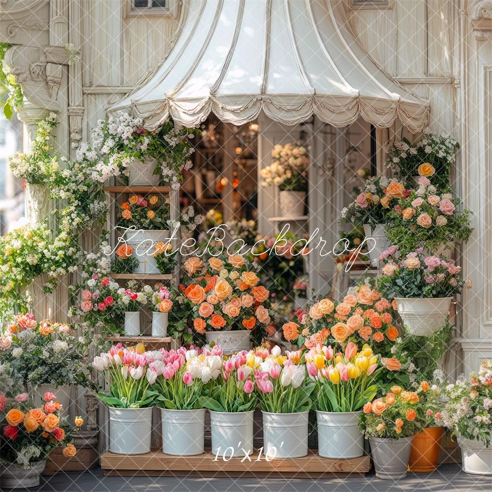 Negozio di Fiori Primaverili Sfondo Floreale Designed by Mini MakeBelieve