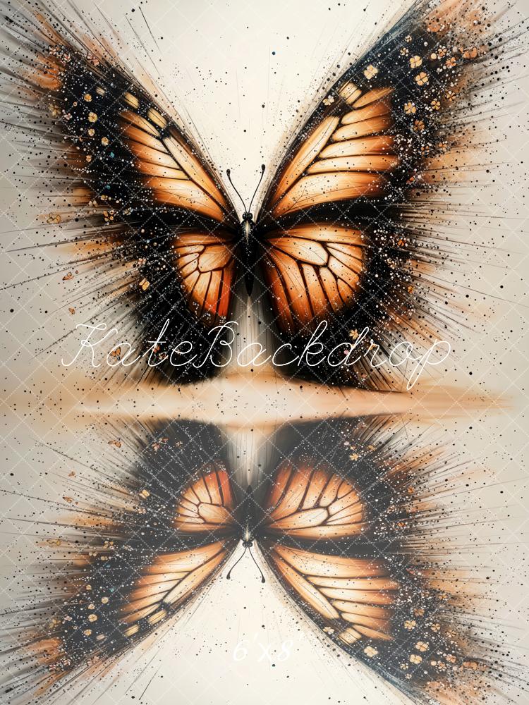 Kate Butterfly Art Abstract Brown Backdrop Designed by Emetselch