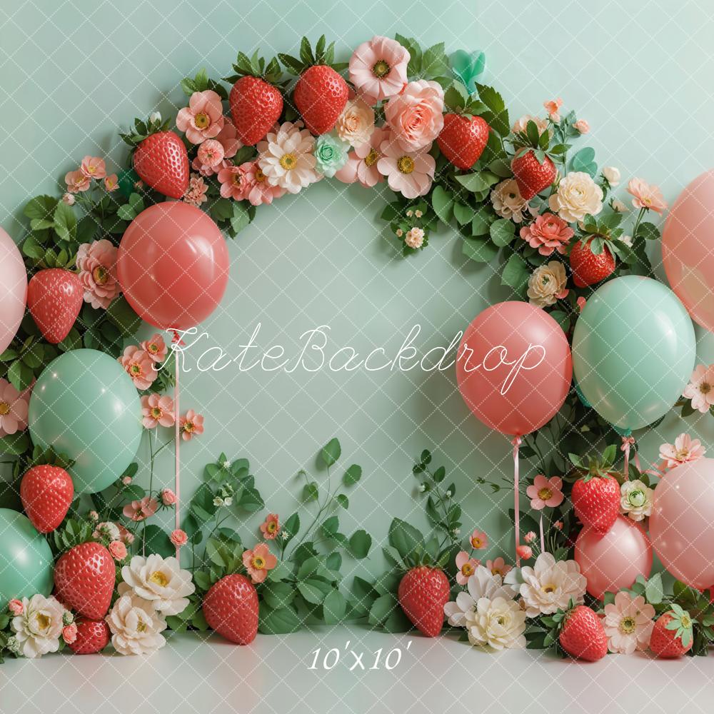 Kate Cake Smash Strawberry Flower Arch Backdrop Designed by Kate Image
