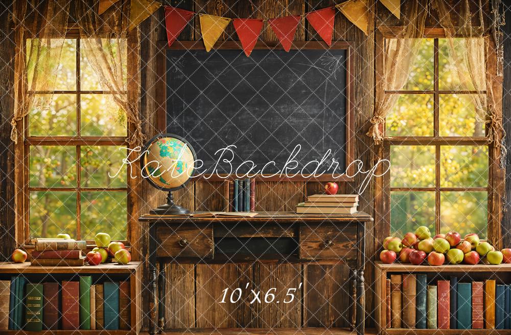 Kate Graduation Classroom Chalkboard Window Bookshelf Backdrop Designed by Emetselch