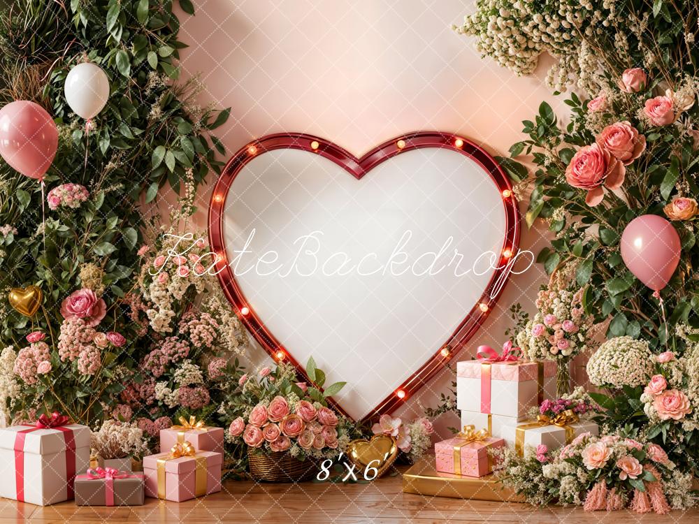 Kate Valentine's Day Heart Balloons Flowers Gifts Backdrop Designed by Emetselch