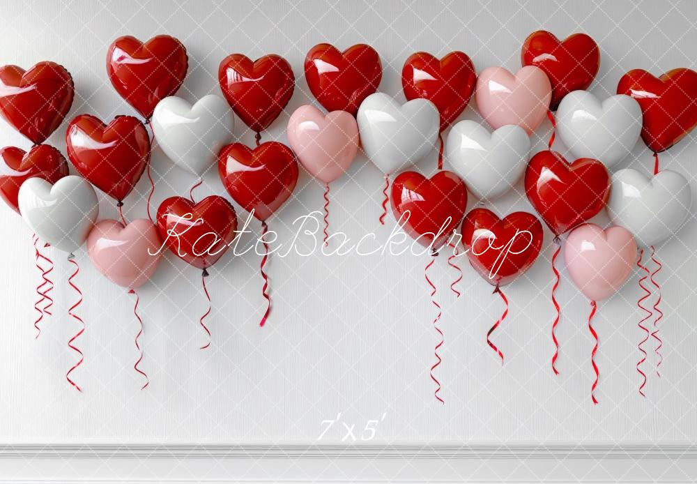 Kate Valentine Heart Balloon White Backdrop Designed by Mini MakeBelieve