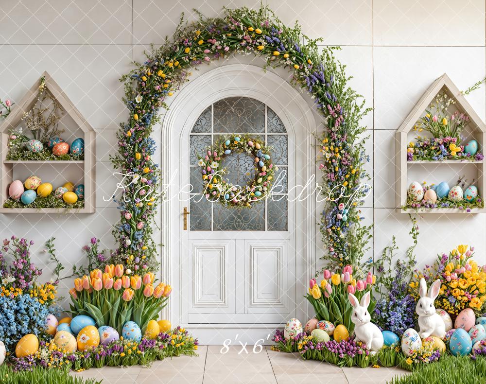 Fondo de Arco Floral de Conejo de Pascua diseñado por Emetselch