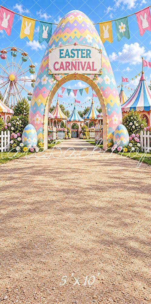 Kate Sweep Easter Carnival Egg Arch Ferris Wheel Printed Backdrop Designed by Vertigo Productions
