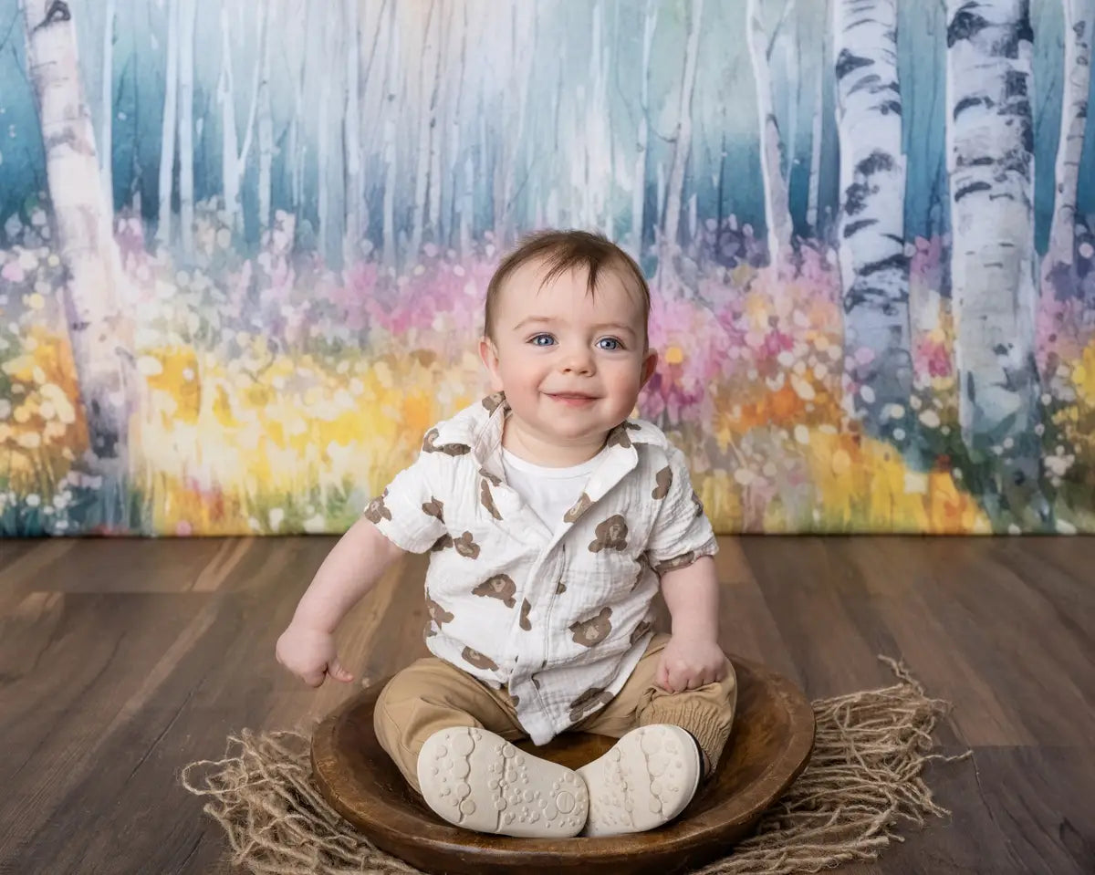 Kate Watercolor Spring Forest Backdrop Designed by Mandy Ringe Photography