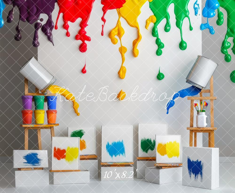 Fondo de arte de goteo de pintura colorido de cumpleaños Designed by Mini MakeBelieve