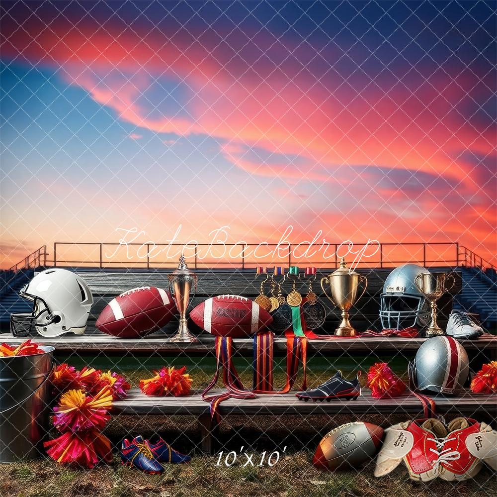 Kate Sports Football Bleachers Sunset Backdrop Designed by Laura Bybee