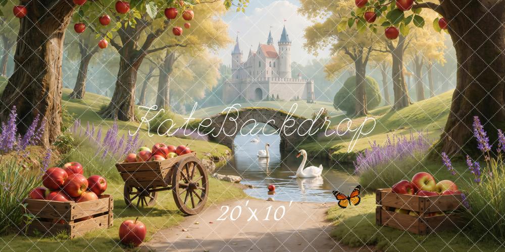 Kate Fantasy Castle Apple Orchard Bridge Backdrop Designed by Emetselch