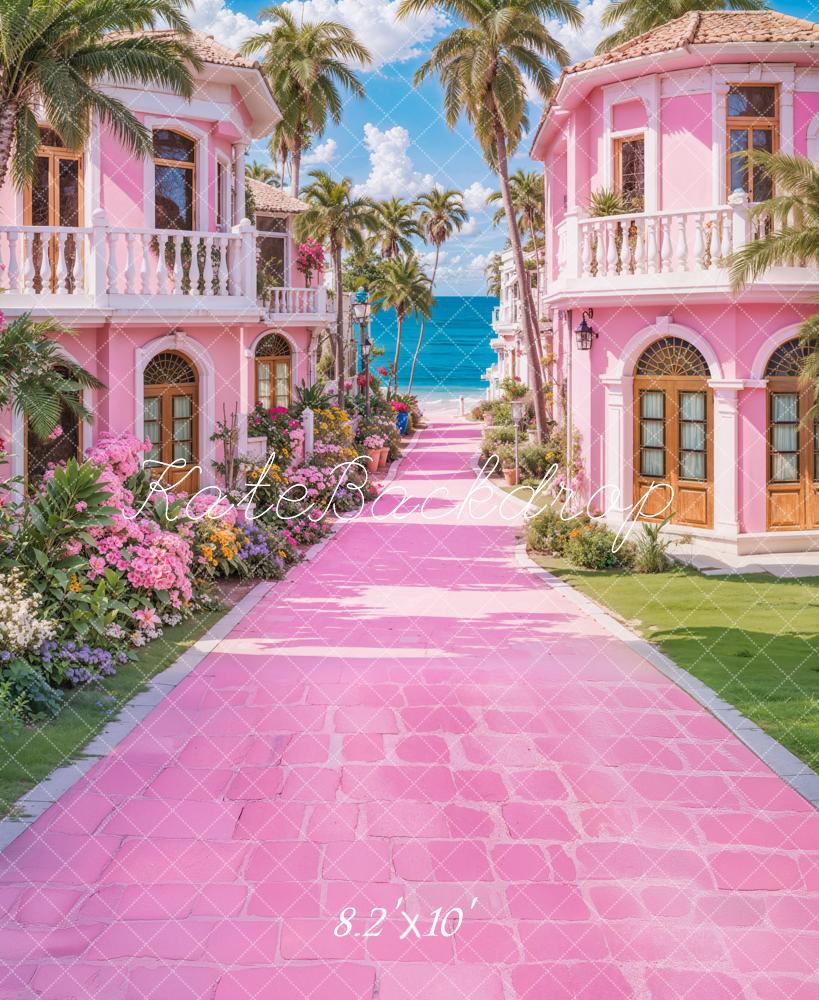 Fondo de Villa de Fantasía de Muñeca de Moda Rosa Playas Designed by Emetselch