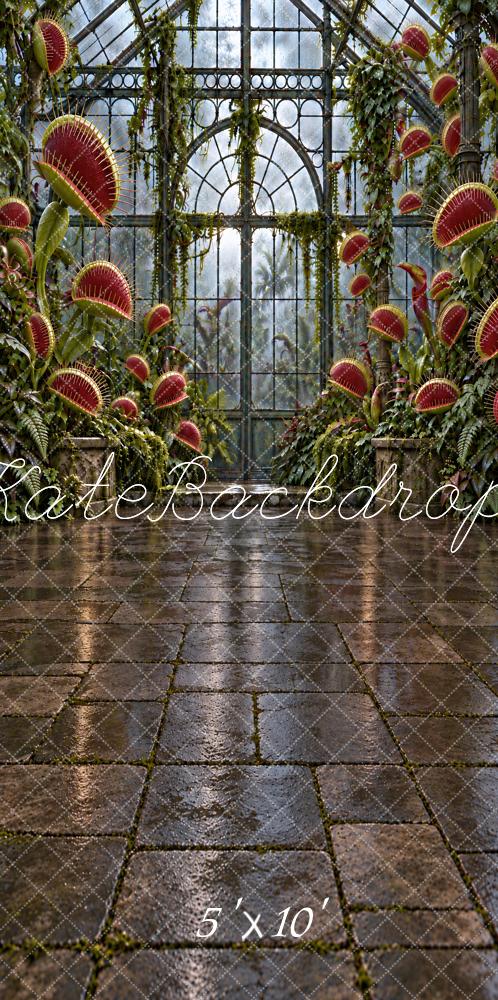 Kate Sweep Carnivorous Plant Greenhouse Venus Flytrap Botanical Printed Backdrop Designed by Vertigo Productions