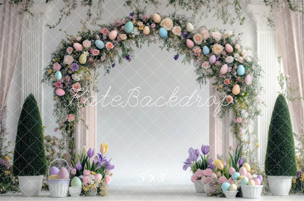 Easter Bunny Egg Flower Arch Foto Achtergrond Designed by Mini MakeBelieve