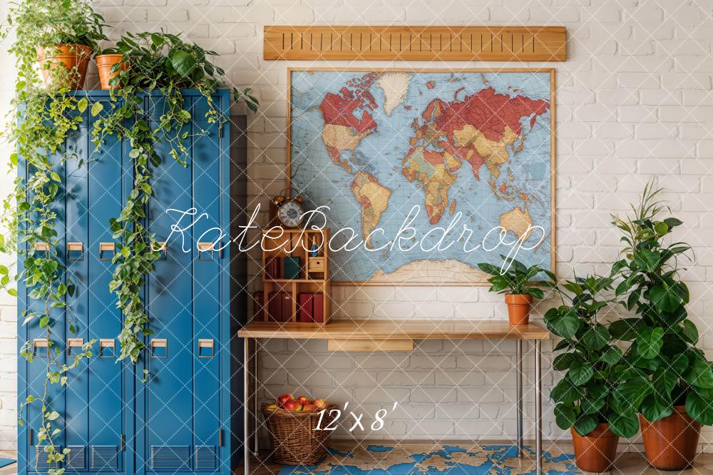 Kate Graduation School Classroom Map Plants Lockers Backdrop Designed by Emetselch