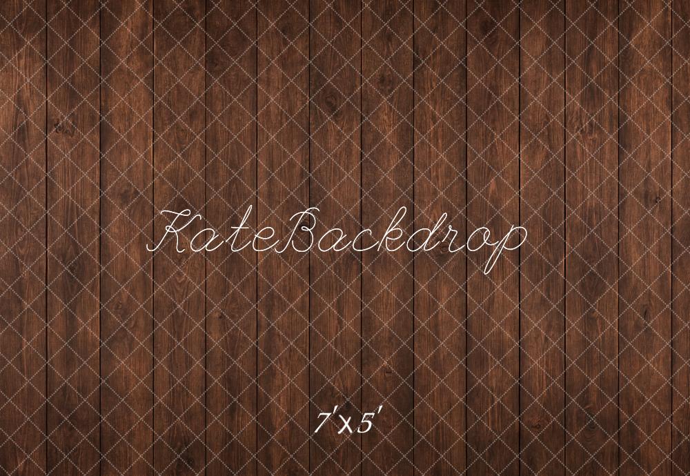 Kate Dark Brown Wood Pattern Floor Printed Backdrop Printed Backdrop Designed by Emetselch