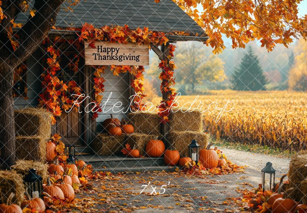 Autumn Harvest Thanksgiving Pumpkin Backdrop