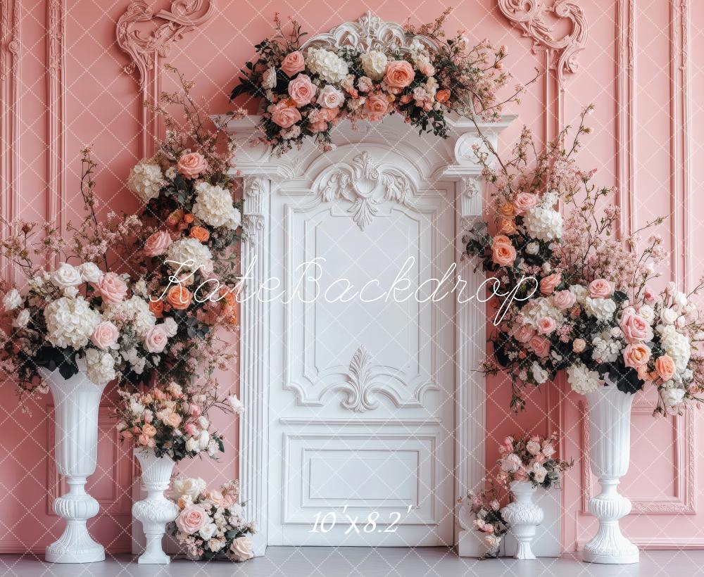Spring Floral Arch Pink Wedding Foto Achtergrond Designed by Patty Roberts