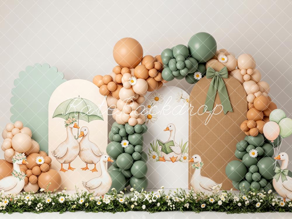 SALE Kate Cake Smash Goose Balloon Arch Daisy Flowers Backdrop Designed by Patty Roberts