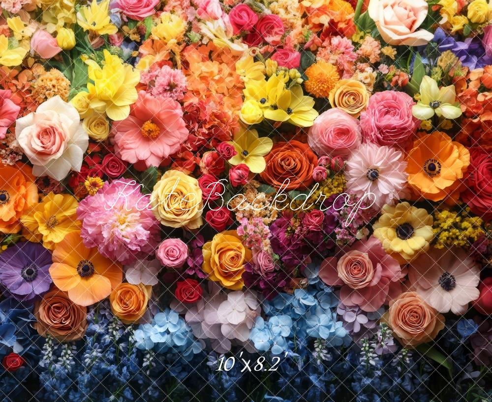 Kate Spring Vibrant Flower Wall Backdrop Designed by Mini MakeBelieve