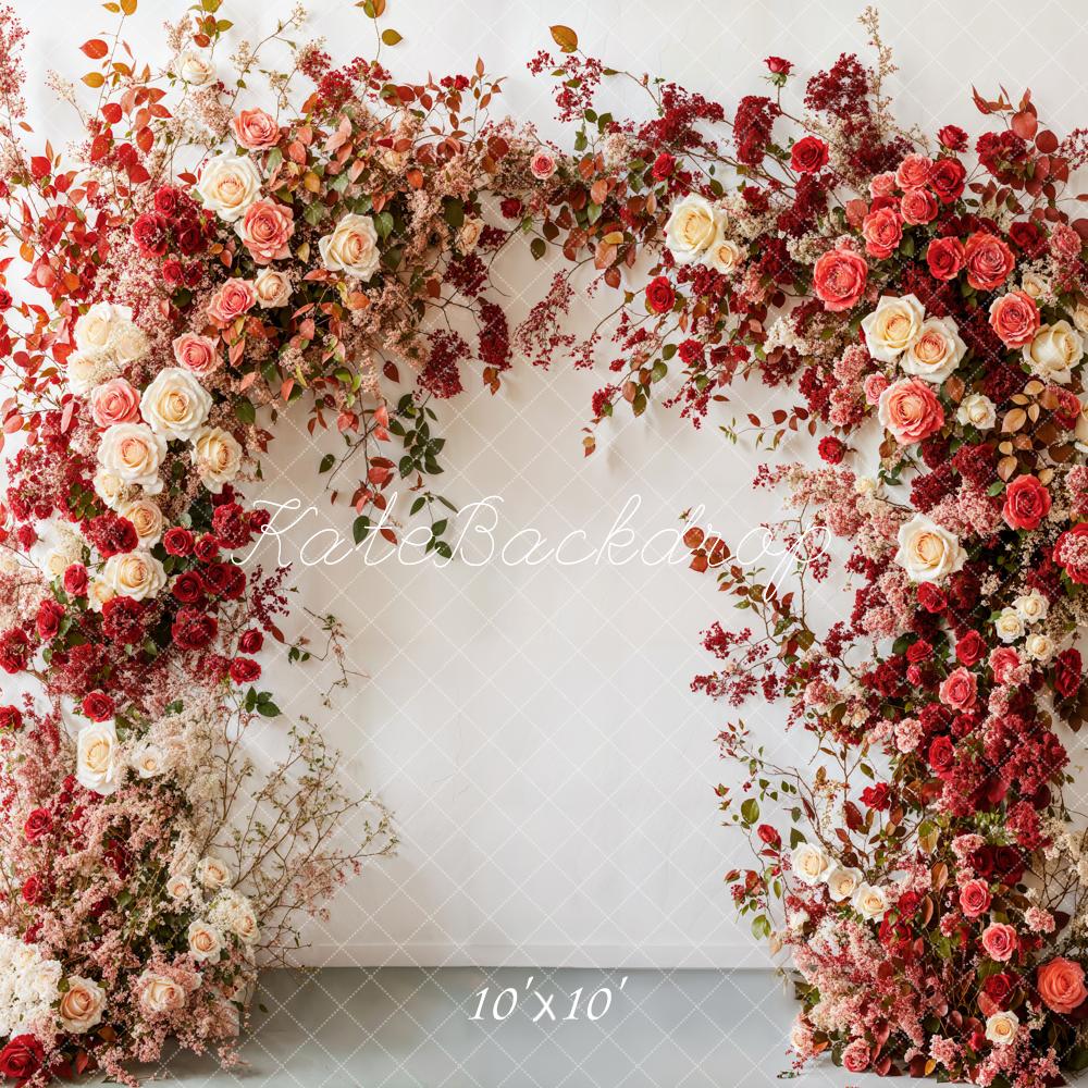 Arco de Flores para el Día de la Madre Rojas de Rosa Fondo Designed by Emetselch