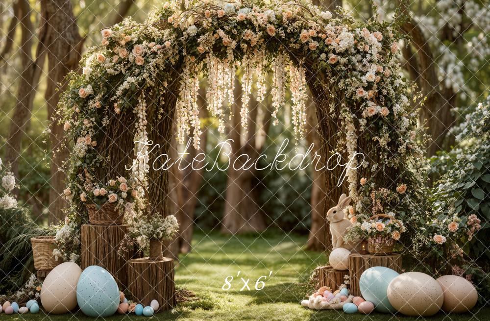 Kate Easter Bunny Flower Arch Pastel Eggs Backdrop Designed by Emetselch